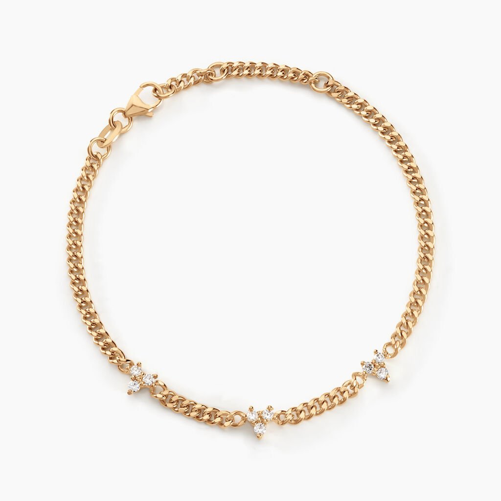 Bracelet Urban Flower Plaqué Or Jaune Oxyde De Zirconium - Bracelets Femme | Histoire d’Or