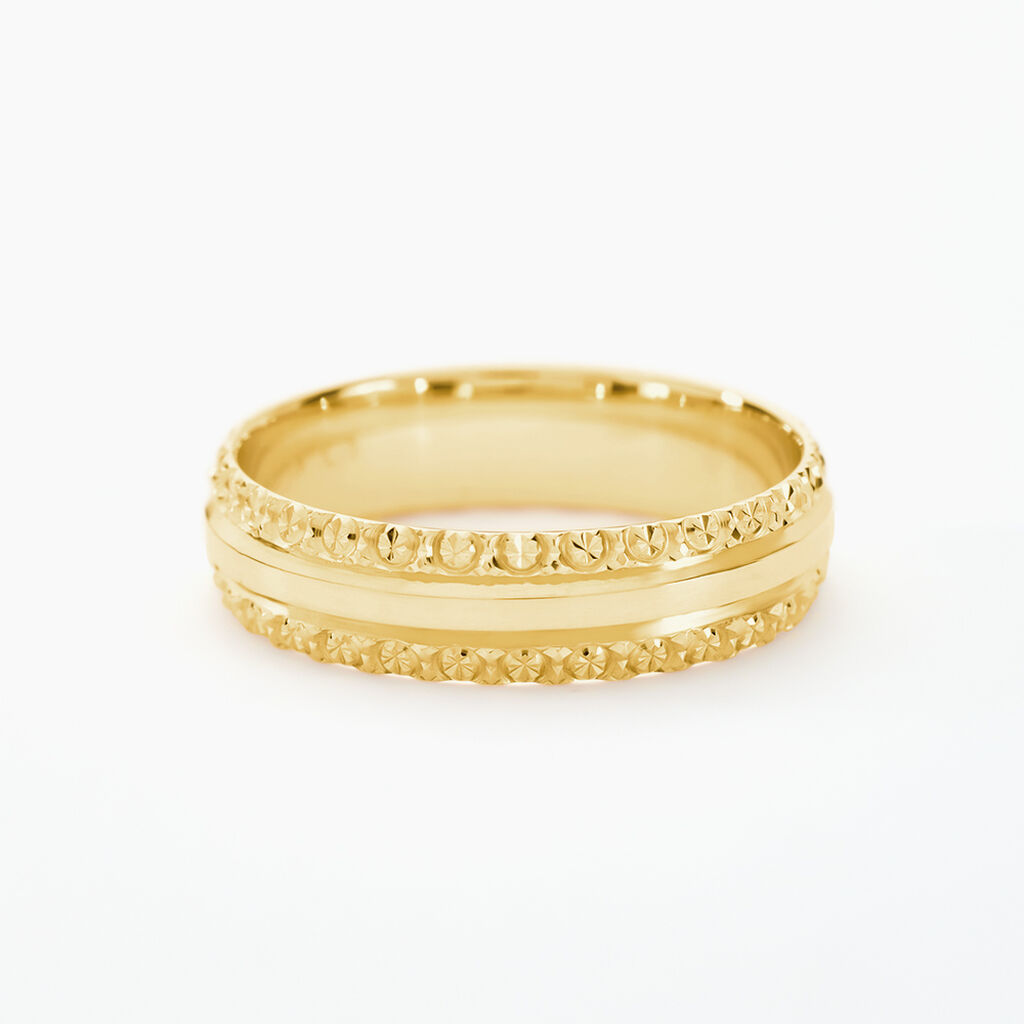 Alliance June 2 Rangs Diamantee Ruban Plat Or Jaune - Alliances Femme | Histoire d’Or