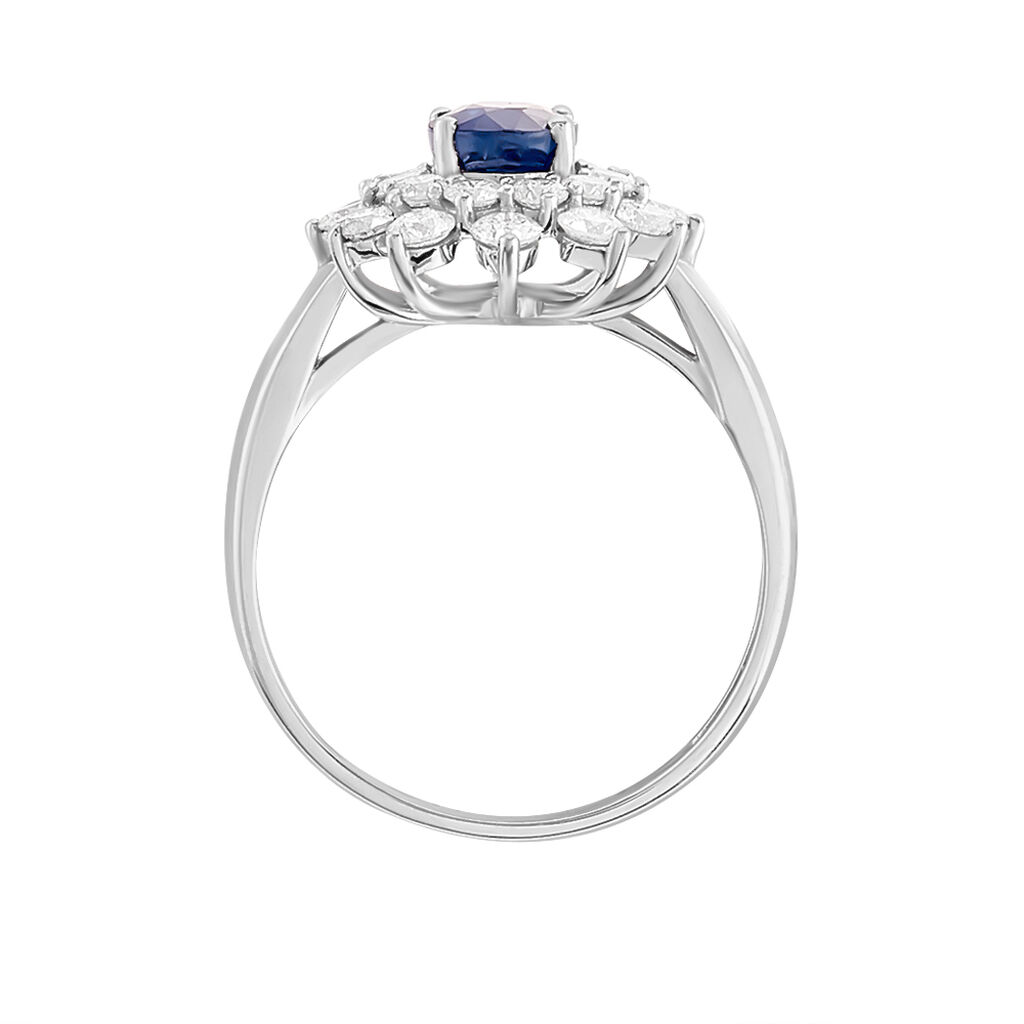Bague Ivan Or Blanc Saphir Et Diamant - Bagues solitaires Femme | Histoire d’Or