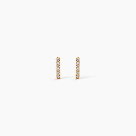 Boucles D'Oreilles Puces Carmelia Plaqu&eacute; Or Jaune Oxyde De Zirconium - Boucles d'oreilles fantaisie Femme | Histoire d&rsquo;Or