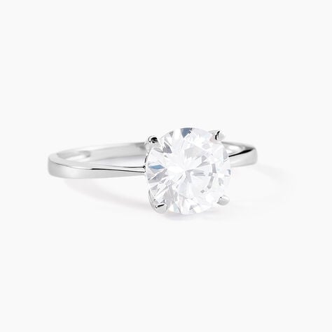 Bague Solitaire Abriel Or Blanc Oxyde De Zirconium - Bagues solitaires Femme | Histoire d’Or