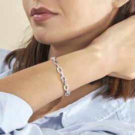 Bracelet Jonc Tehei Argent Blanc Oxyde De Zirconium - Bijoux Femme | Histoire d’Or