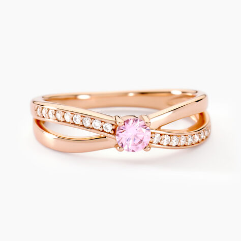 Bague Bertheline Argent Rose Oxyde De Zirconium - Bagues solitaires Femme | Histoire d’Or
