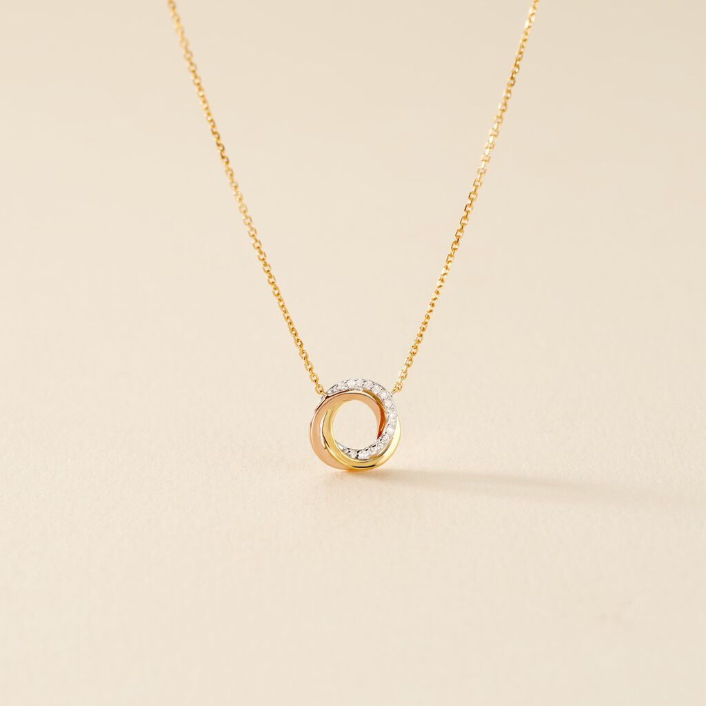 Collier Daphnee Or Tricolore Diamant - Colliers Femme | Histoire d&rsquo;Or