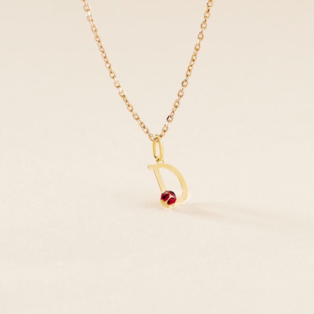 Pendentif Helidie Coccinelle Lettre Or Jaune - Pendentifs Enfant | Histoire d’Or