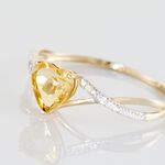 Bague Clothilde Or Jaune Citrine Et Oxyde - Bagues solitaires Femme | Histoire d&rsquo;Or