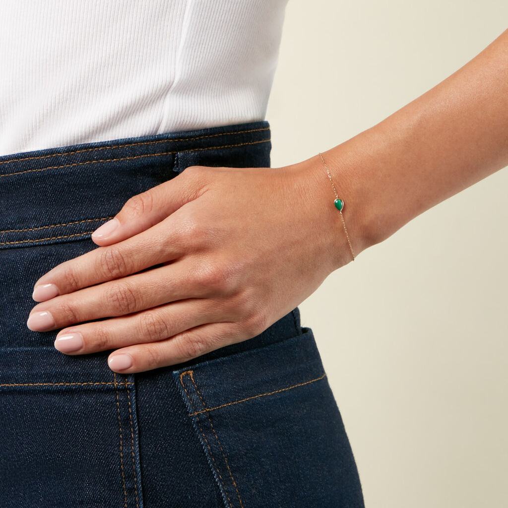 Bracelet Ondée Or Jaune Malachite - Bracelets Femme | Histoire d’Or