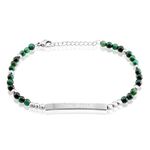 Bracelet Identit&eacute; Acier Blanc Boules Sebastino Agate - Gourmettes Homme | Histoire d&rsquo;Or