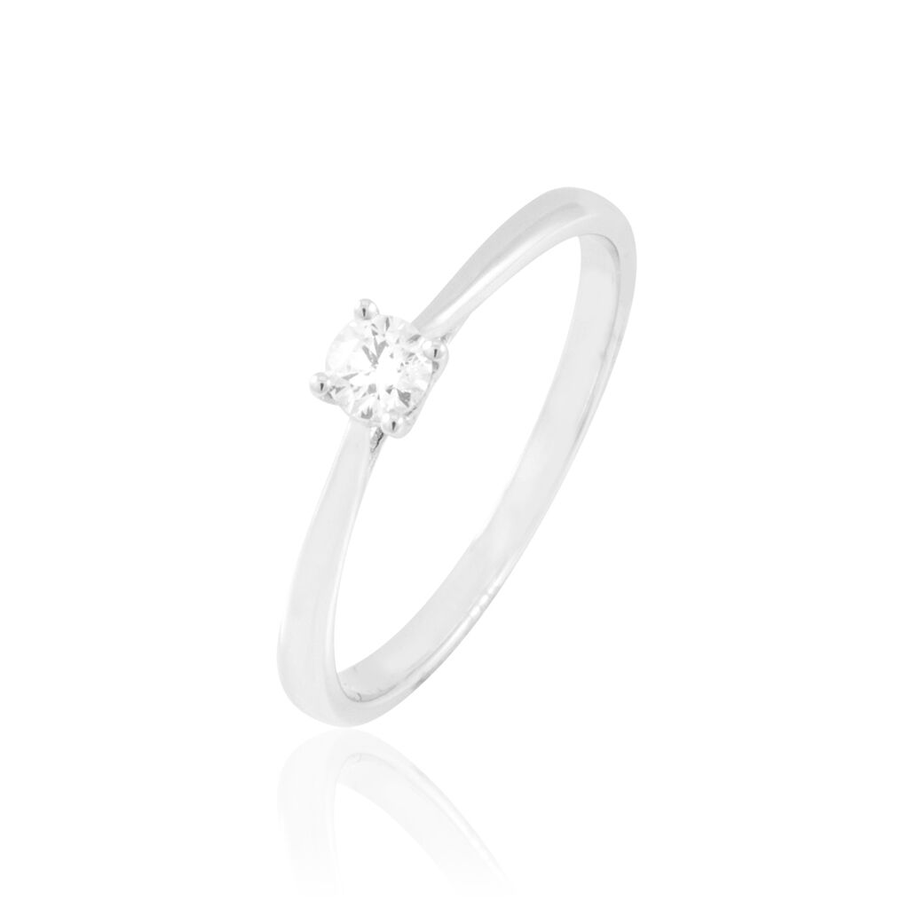 Bague Solitaire Victoria Or Blanc Diamant - Bagues solitaires Femme | Histoire d’Or