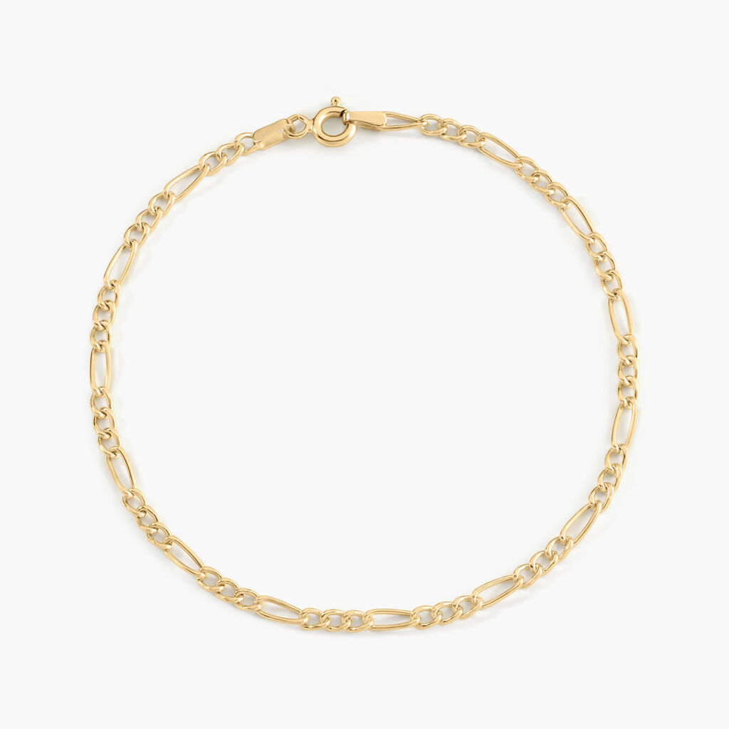 Bracelet Cameo Maille Alternee 1/3 Or Jaune - Bracelets chaîne Femme | Histoire d’Or