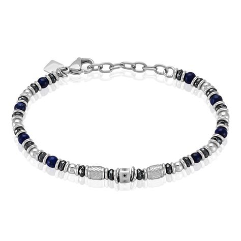 Bracelet Cliff Acier Gris Agate Hématite Oxyde De Zirconium - Bracelets Homme | Histoire d’Or