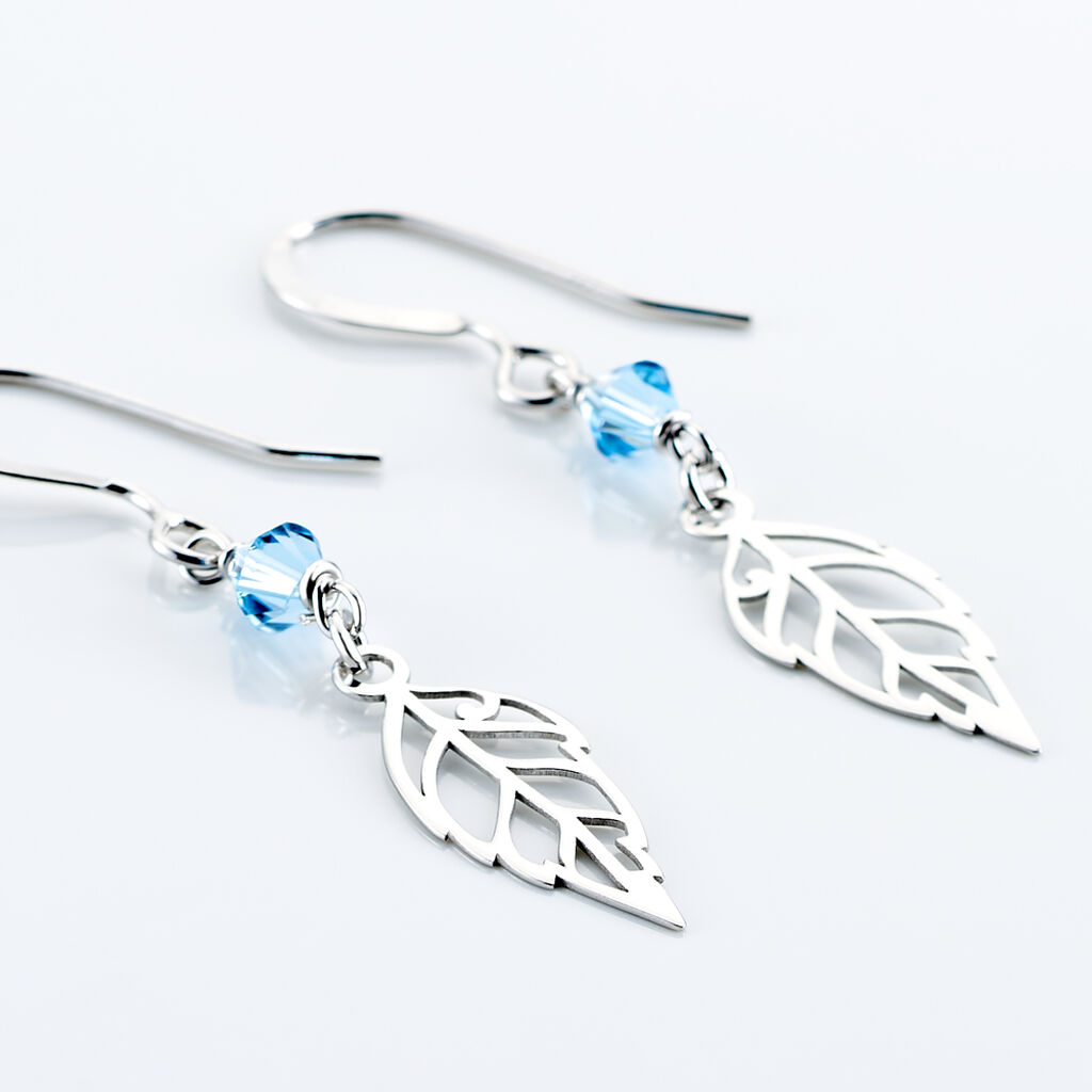 Boucles D'oreilles Pendantes Angelika Argent Blanc Pierre De Synthese - Boucles d'oreilles fantaisie Femme | Histoire d’Or