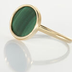 Bague Lucky Gems Or Jaune Malachite - Bagues solitaires Femme | Histoire d&rsquo;Or