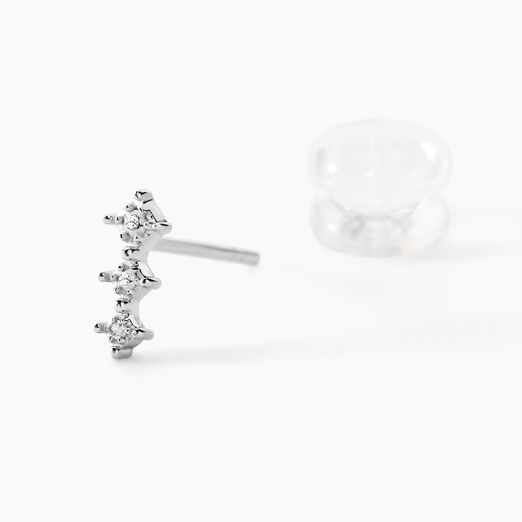 Boucles D'oreilles Puces Ganesha Or Blanc Diamant - Clous d'oreilles Femme | Histoire d’Or
