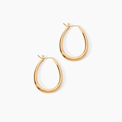 Cr&eacute;oles Olivia Ovale Plaqu&eacute; Or Jaune - Boucles d'oreilles cr&eacute;oles Femme | Histoire d&rsquo;Or