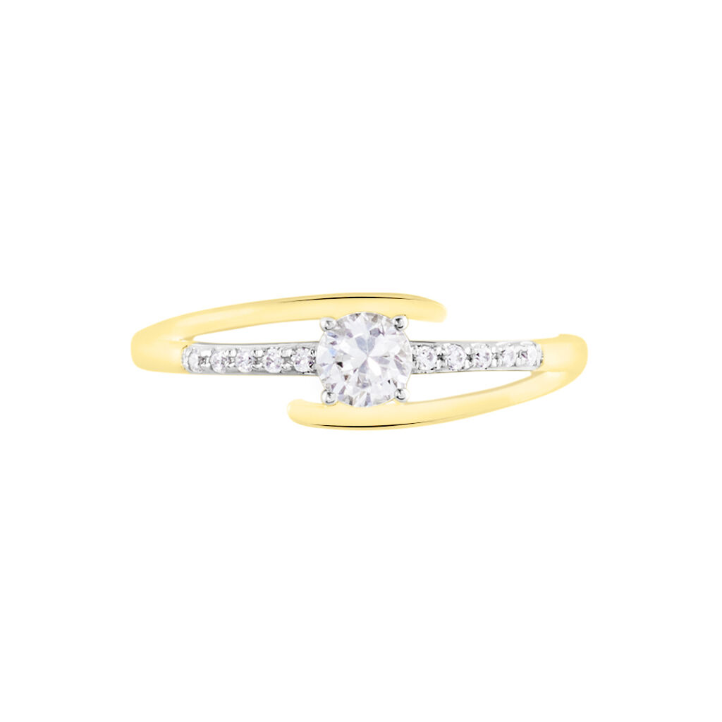 Bague Or Jaune Daegan Oxydes De Zirconium - Bagues solitaires Femme | Histoire d’Or