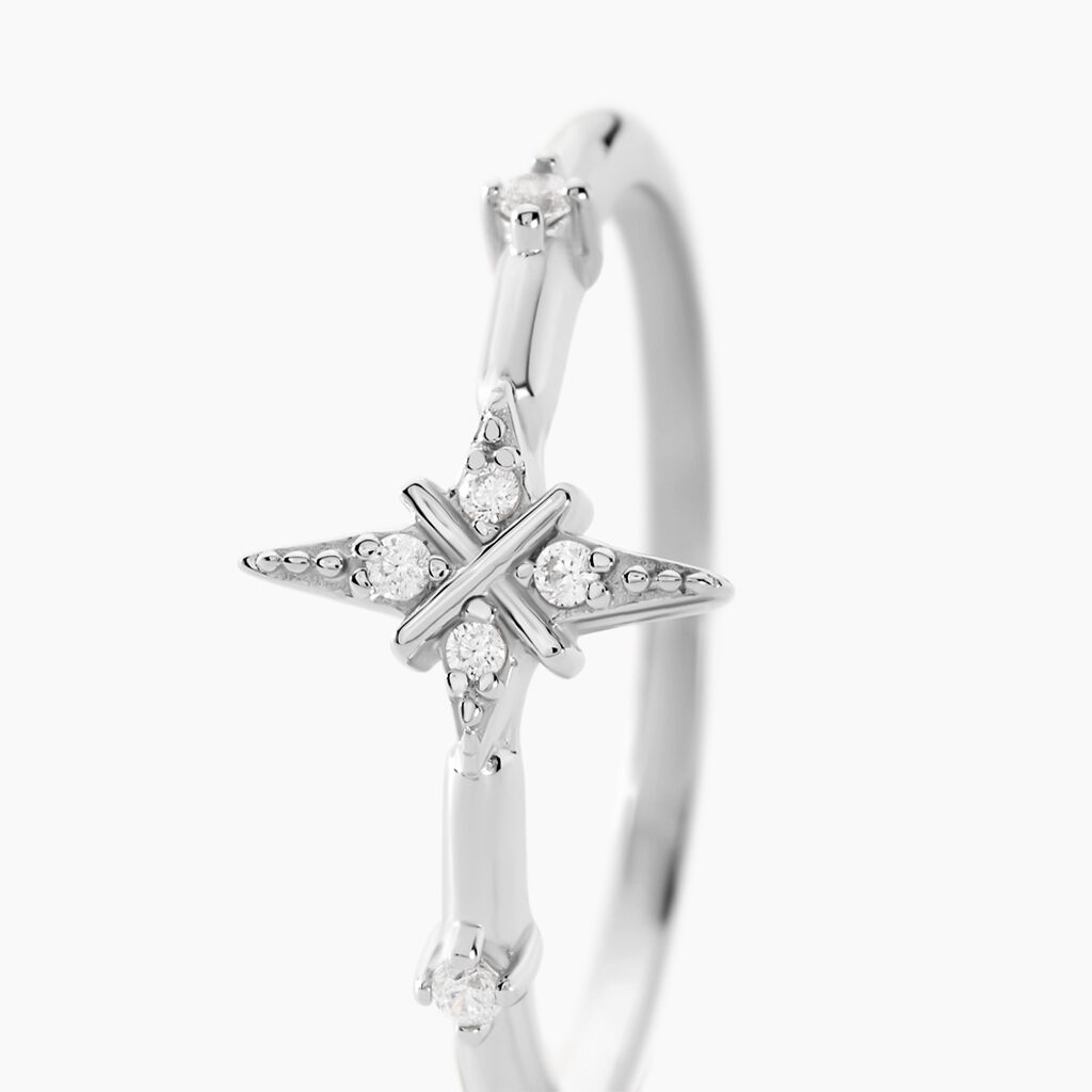 Bague Astre Precieux Argent Blanc Oxyde De Zirconium - Bagues avec pierre Femme | Histoire d&rsquo;Or