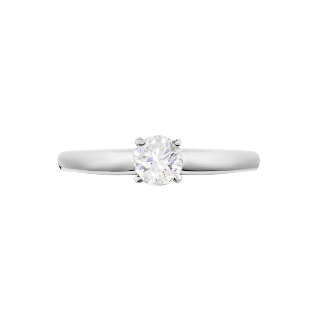 Bague Solitaire Flora Or Blanc Diamant - Bagues solitaires Femme | Histoire d’Or