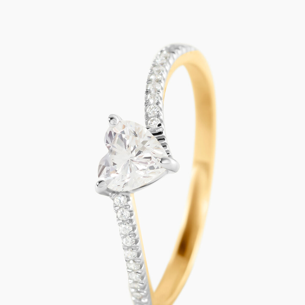 Bague Solitaire Or Jaune Sabeen Oxyde De Zirconium - Bagues solitaires Femme | Histoire d&rsquo;Or