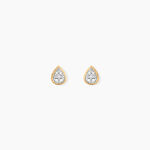 Boucles D'Oreilles Puces Mon Premier Diamant Or Jaune - Clous d'oreilles Femme | Histoire d&rsquo;Or