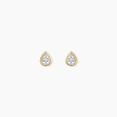 Boucles D'Oreilles Puces Mon Premier Diamant Or Jaune - Clous d'oreilles Femme | Histoire d&rsquo;Or