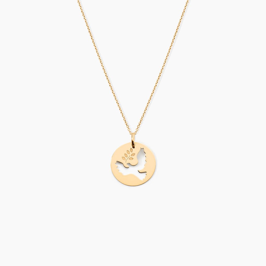 Pendentif Anny Colombe Or Jaune - Pendentifs Bapt&ecirc;me Famille | Histoire d&rsquo;Or