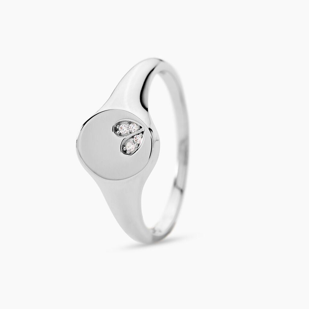 Bague Declaration Argent Blanc Oxyde De Zirconium - Bagues avec pierre Femme | Histoire d’Or