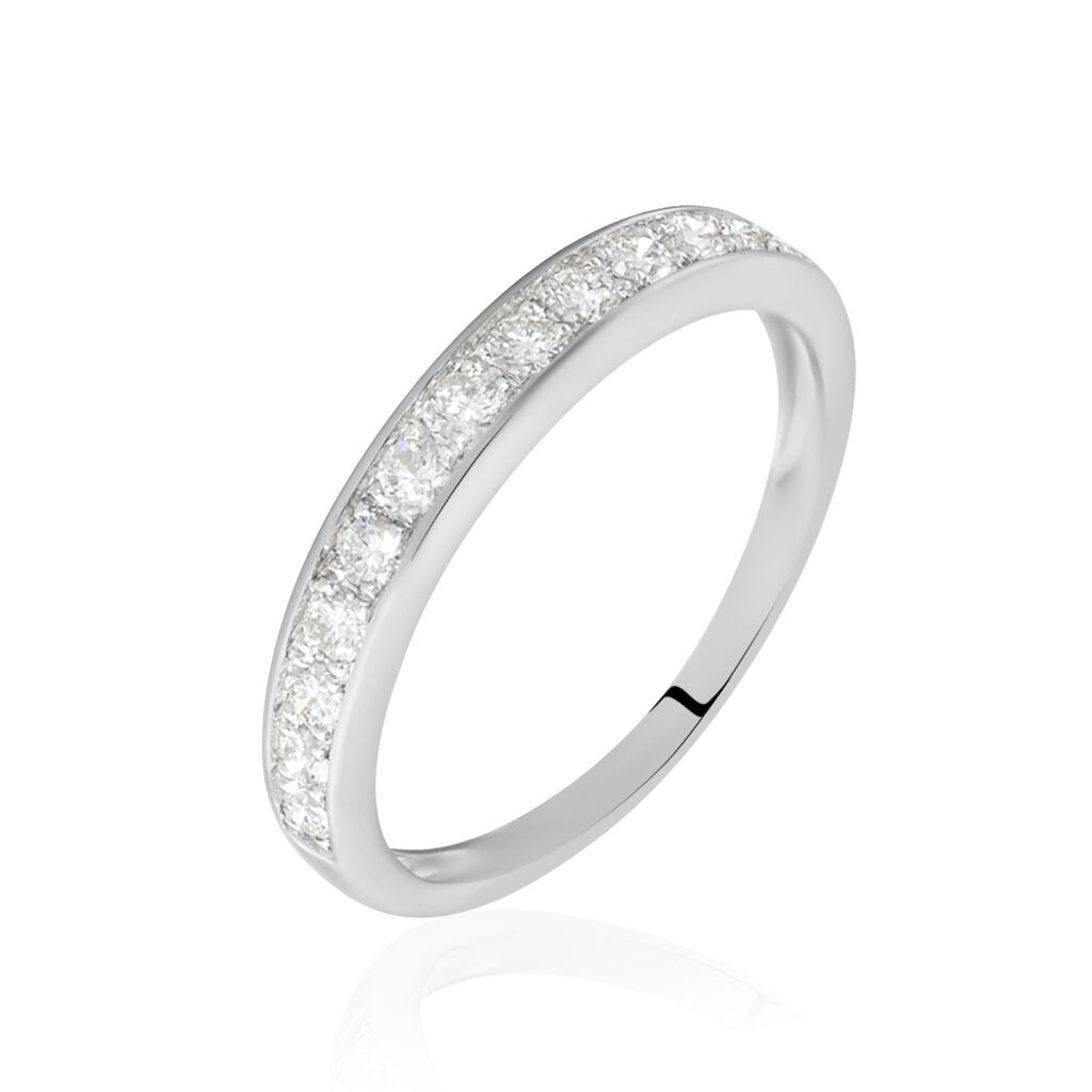 Demi Alliance Juliette Platine Blanc Diamant - Bijoux Femme | Histoire d&rsquo;Or