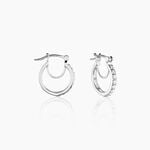 Cr&eacute;oles Pasha Argent Blanc Oxyde De Zirconium - Boucles d'oreilles cr&eacute;oles Femme | Histoire d&rsquo;Or