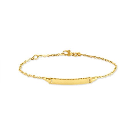 Bracelet Identit&eacute; Gaspardine Maille For&ccedil;at Or Jaune - Bracelets Communion Enfant | Histoire d&rsquo;Or
