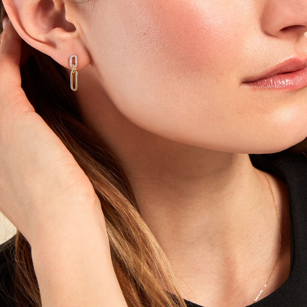 Boucles D'oreilles Pendantes Infinite Love Or Jaune Diamant - Boucles d'oreilles pendantes Femme | Histoire d’Or
