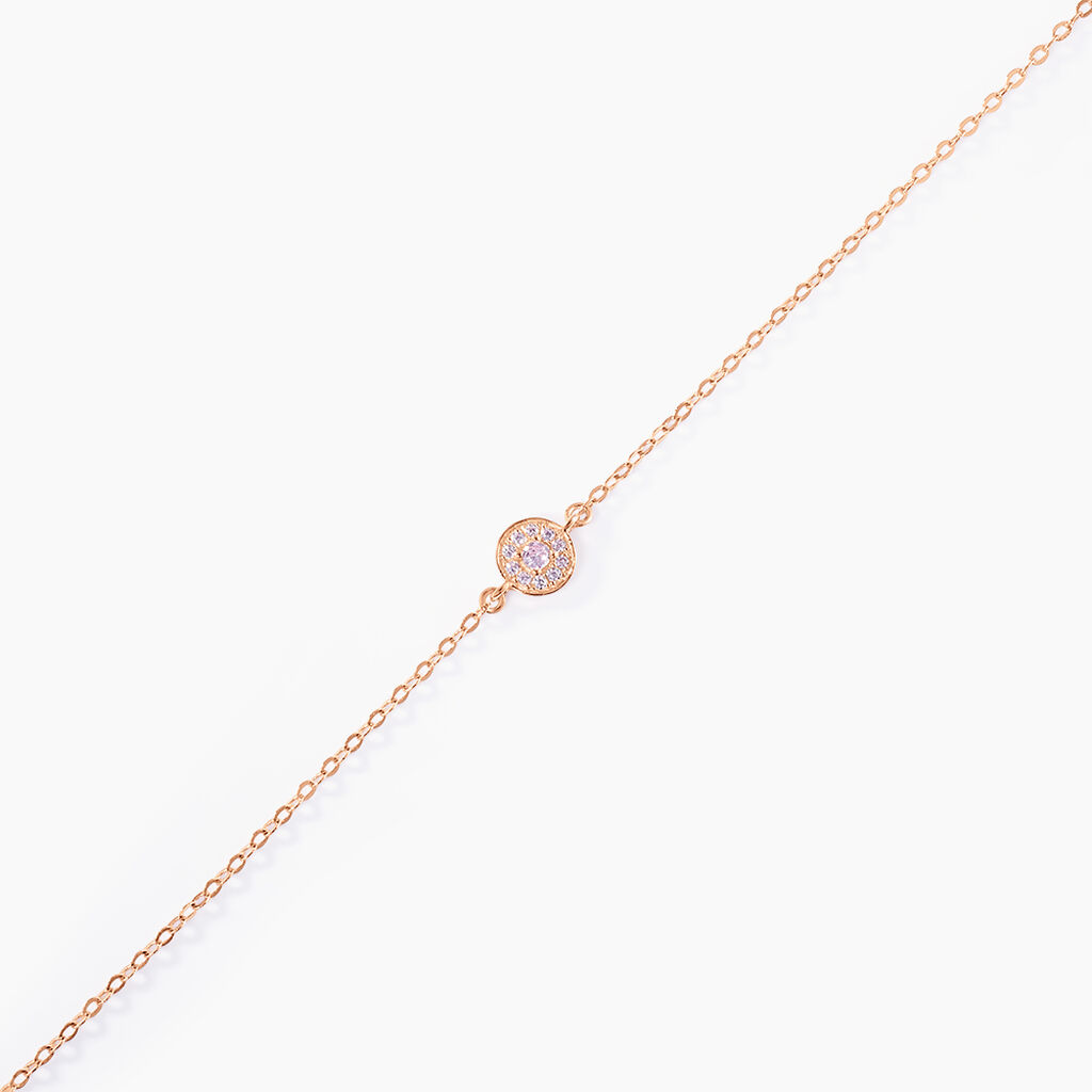 Bracelet Auxana Argent Rose Oxyde De Zirconium - Bracelets Femme | Histoire d’Or