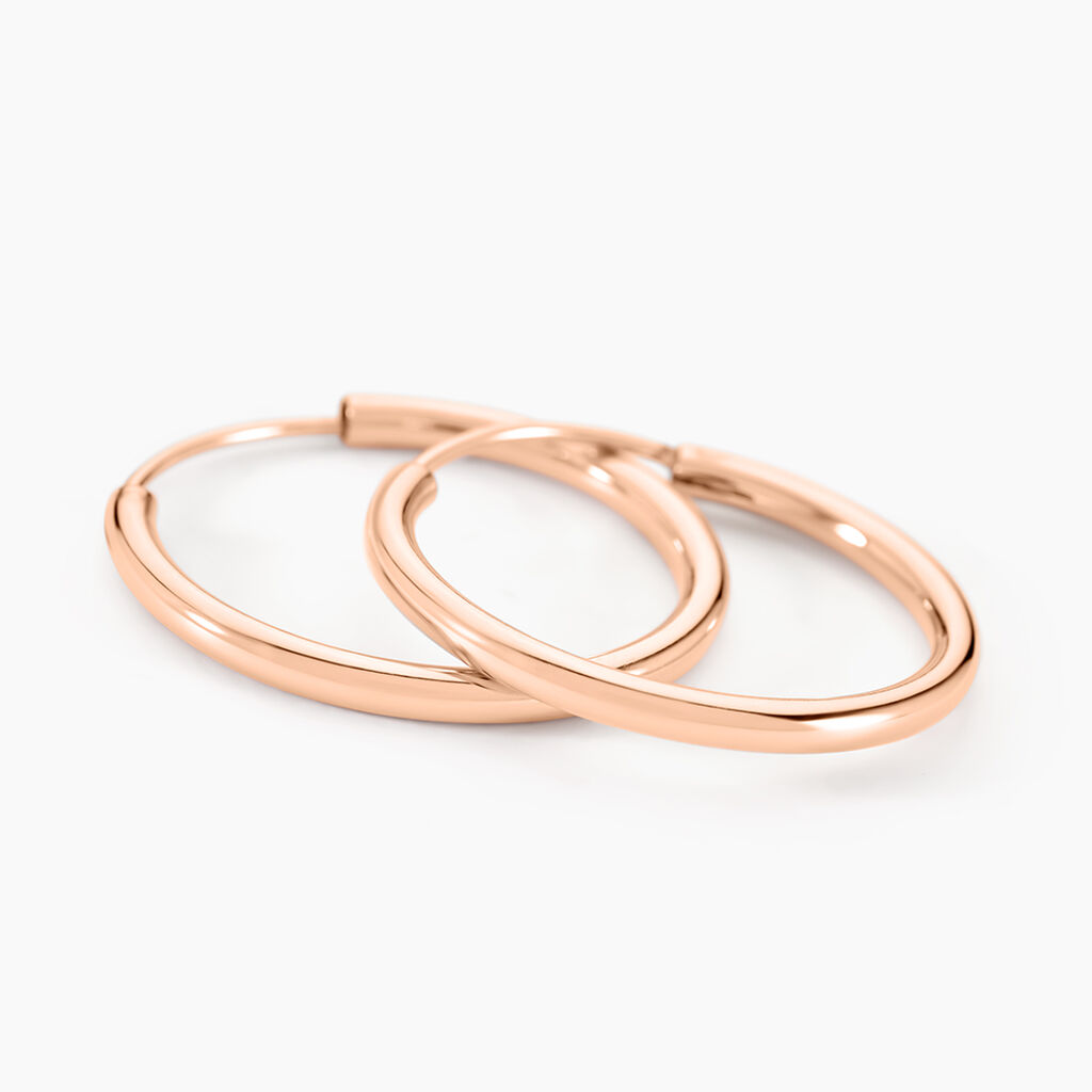Créoles Argent Rose Olympia - Boucles d'oreilles créoles Femme | Histoire d’Or