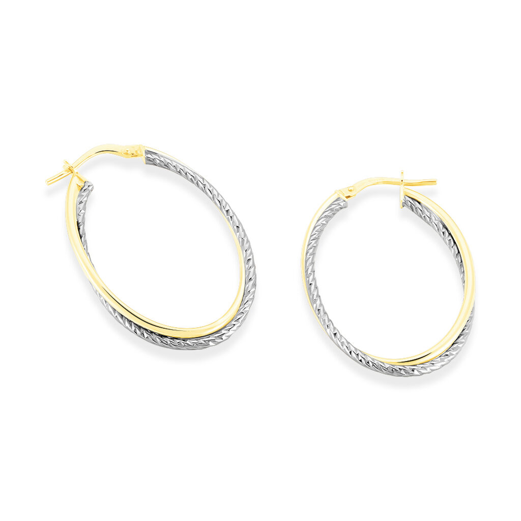 Créoles Maelia Or Bicolore - Boucles d'oreilles créoles Femme | Histoire d’Or