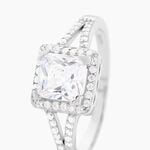 Bague Solitaire Wilona Argent Blanc Oxyde De Zirconium - Bagues solitaires Femme | Histoire d&rsquo;Or