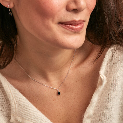 Collier Or Blanc Goutte Saphir - Colliers Femme | Histoire d’Or