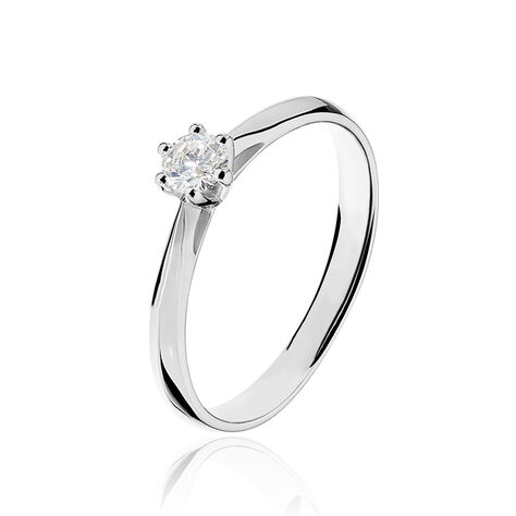 Bague Solitaire Veronika Or Blanc Diamant - Bagues solitaires Femme | Histoire d&rsquo;Or