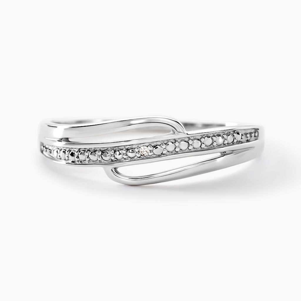Bague Solena Or Blanc Diamant - Bagues avec pierre Femme | Histoire d’Or