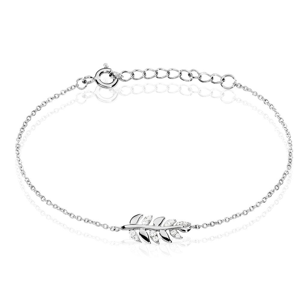 Bracelet Argent Blanc Jade Oxydes De Zirconium Blancs - Bracelets Femme | Histoire d&rsquo;Or