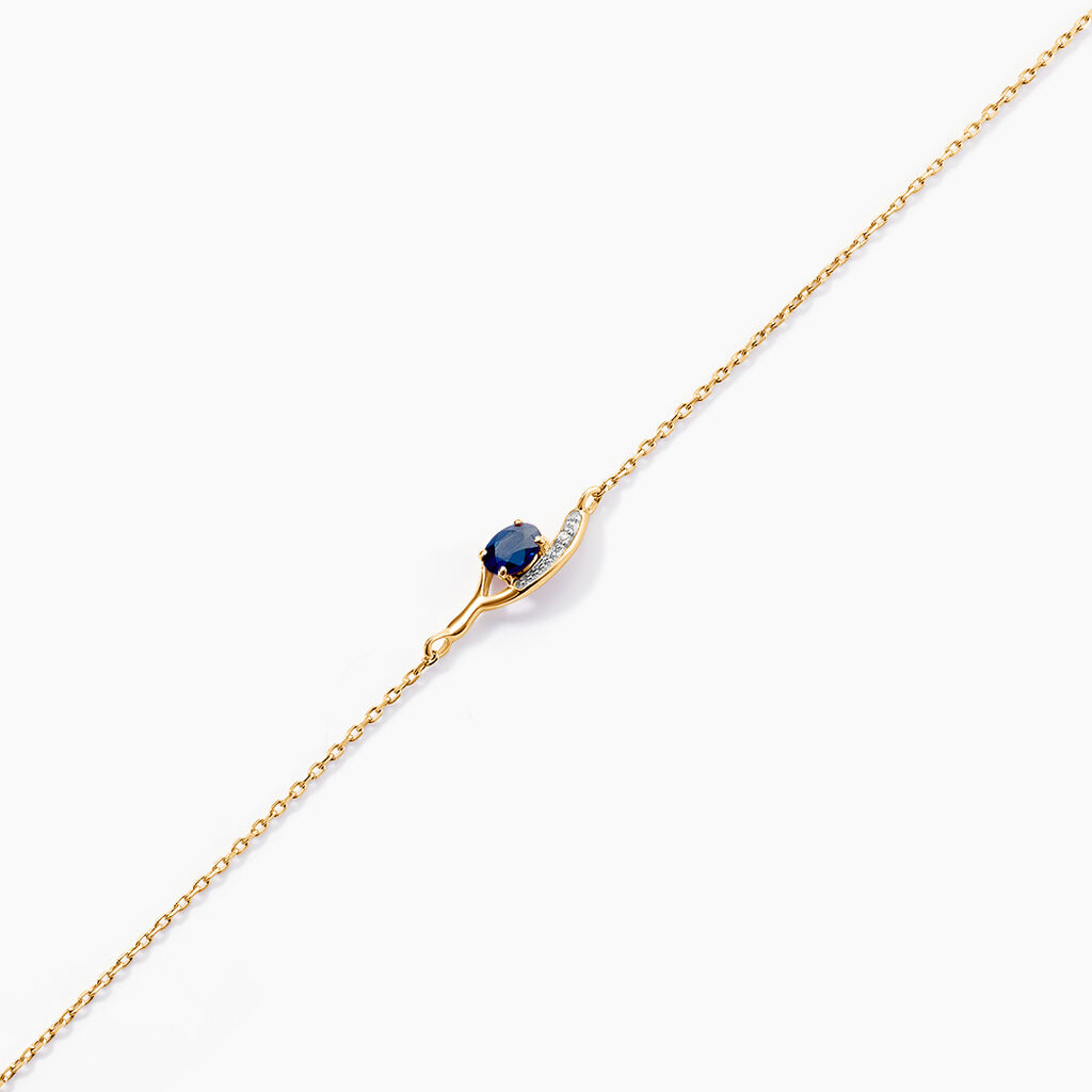 Bracelet Emotion Or Jaune Saphir Diamant - Bracelets Femme | Histoire d’Or