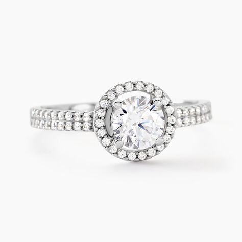 Bague Stelila Or Blanc Oxyde De Zirconium - Bagues solitaires Femme | Histoire d&rsquo;Or