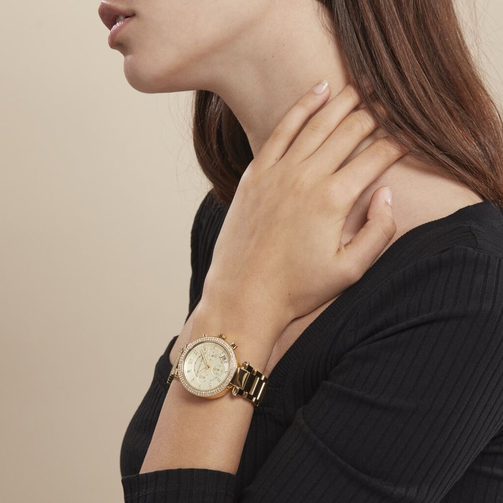 Montre Michael Kors Parker Chrono Champagne - Montres Femme | Histoire d’Or