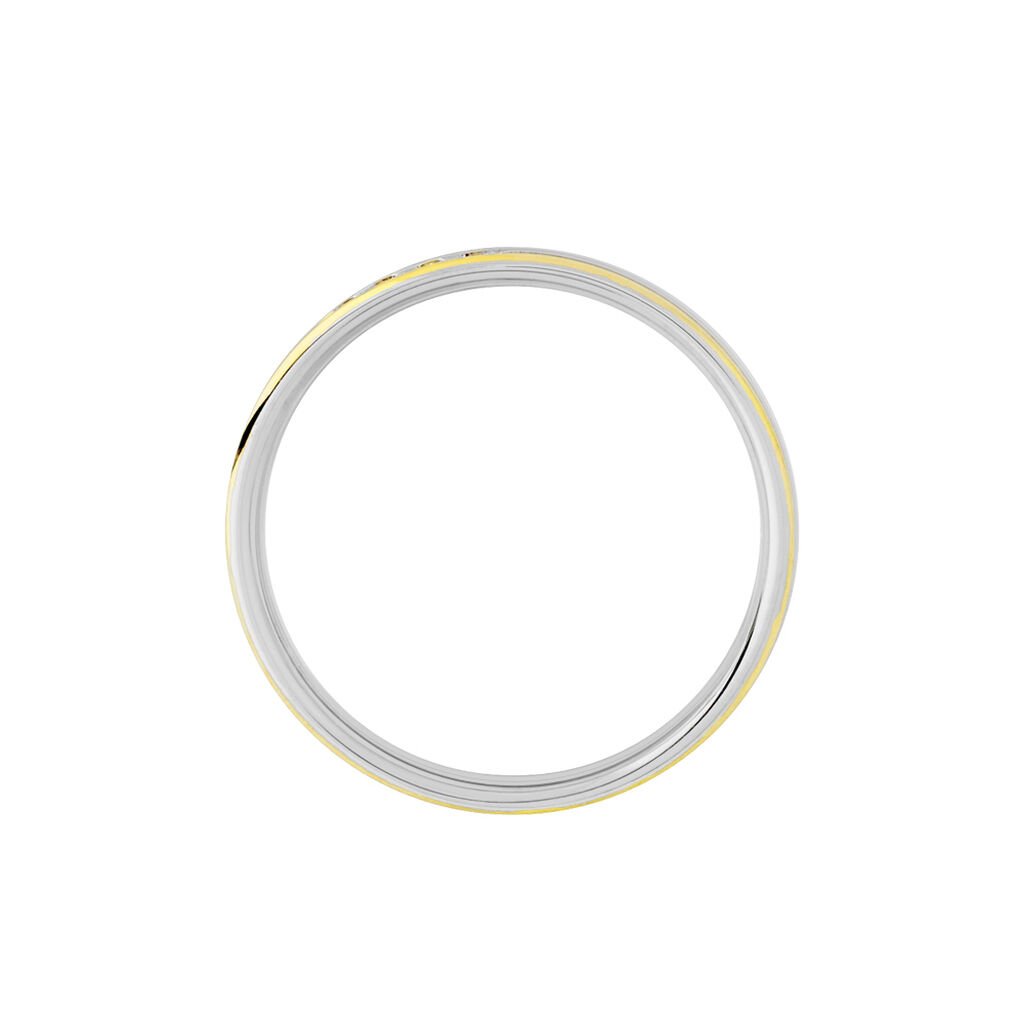 Alliance Serti Grains Ajoures Or Bicolore Diamant - Alliances Unisex | Histoire d&rsquo;Or