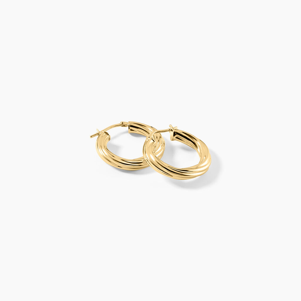 Cr&eacute;oles Yori Argent Dor&eacute; A L'Or 750/1000 - Boucles d'oreilles cr&eacute;oles Femme | Histoire d&rsquo;Or
