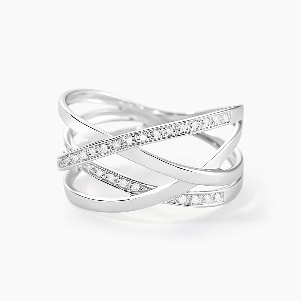 Bague Trisca Or Blanc Diamant - Bagues avec pierre Femme | Histoire d&rsquo;Or