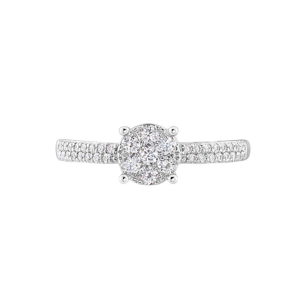 Bague Julia Or Blanc Diamant Synthetique - Bagues solitaires Femme | Histoire d’Or