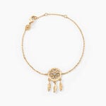 Bracelet Plaqu&eacute; Or Jaune Attrape R&ecirc;ves Turquoise Bleue - Bracelets Femme | Histoire d&rsquo;Or