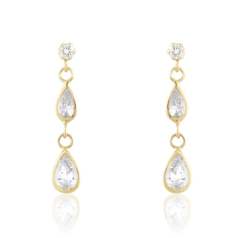 Boucles D'oreilles Pendantes Ailyne Or Jaune Oxyde De Zirconium - Boucles d'oreilles pendantes Femme | Histoire d’Or