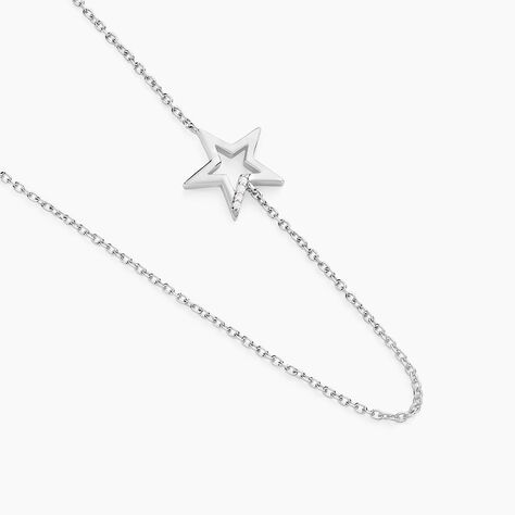 Collier Inessa Argent Blanc Oxyde De Zirconium - Colliers fantaisie Femme | Histoire d&rsquo;Or