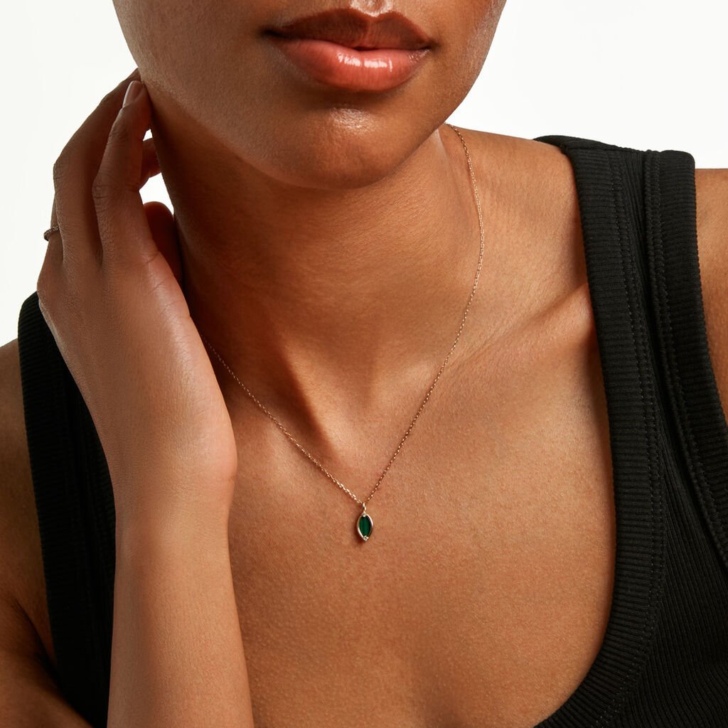Collier Lucky Gems Or Jaune Malachite Oxyde De Zirconium - F&ecirc;te des m&egrave;res Femme | Histoire d&rsquo;Or